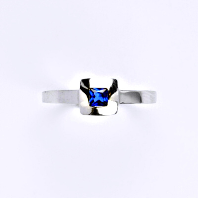 Zlatý prsten , bílé i žluté zlato , zirkon spinel - T 1117 