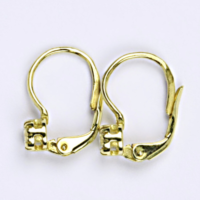 Zlaté náušnice , žluté i bílé zlato , čirý zirkon - VE 141