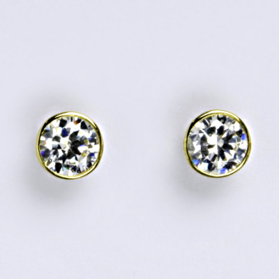 Náušnice na šroubek zlaté s čirým zirkonem,žluté zlato, váha 2,10 g NŠ 1050