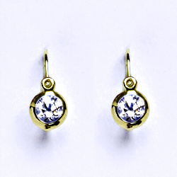 Zlaté dětské náušničky, čirý zirkon,žluté zlato, NK 1317