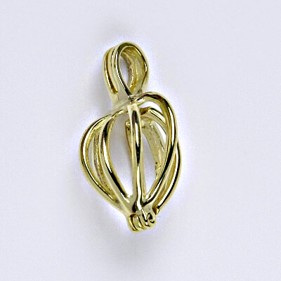 Zlatý přívěsek klícka P 957, přírodní říční perla, perla přání v perlorodce, žluté zlato