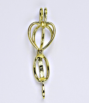 Zlatý přívěsek klícka P 957, přírodní říční perla, perla přání v perlorodce, žluté zlato