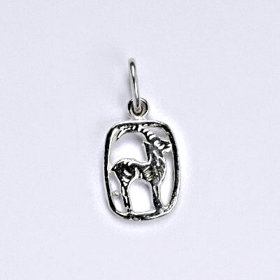 Zlatý přívěsek, znamení zvěrokruhu kozoroh, bílé zlato,14 kt, P 730