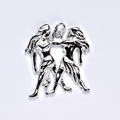 Zlatý přívěsek, znamení zvěrokruhu blíženci, bílé zlato,14 kt,P 982