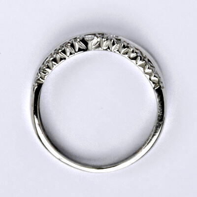 Zlatý prsten s brilianty (diamanty), bílé i žluté zlato 14 kt, T 1406