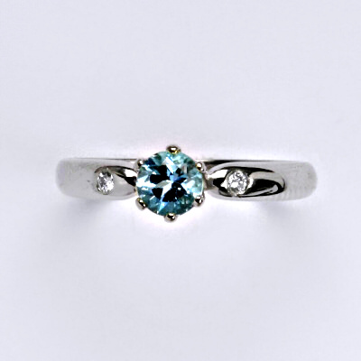 Zlatý prsten s briliantem (diamant) a topazem swiss,bílé zlato 14 kt, VLZDR048