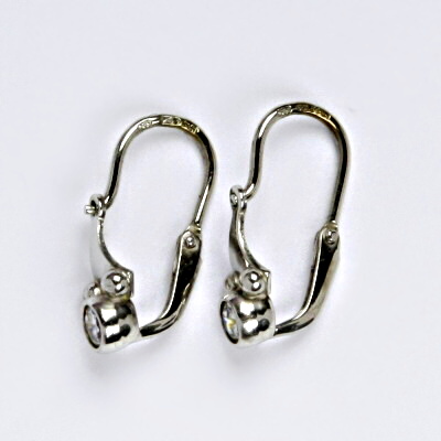 Dětské zlaté náušnice, dětské náušničky, náušnice ze zlata, bílé zlato, zirkon, váha 1,20 g 