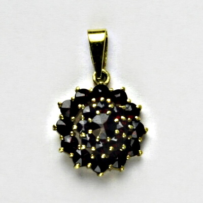 Zlatý přívěsek, žluté zlato, přírodní granát, 3,10 g - 4086 poslední kus