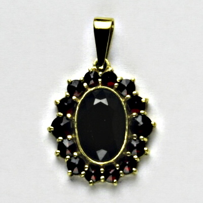 Zlatý přívěsek, žluté zlato, přírodní granát 3,98 g - 4087 poslední kus