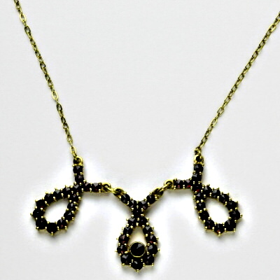 Zlatý náhrdelník , žluté zlato, přírodní granát,  7,33 g  - 4078 poslední kus