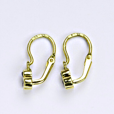 Dětské zlaté náušnice, dětské náušničky, náušnice ze zlata, žluté zlato, syntetický zirkon, váha 1,30 g