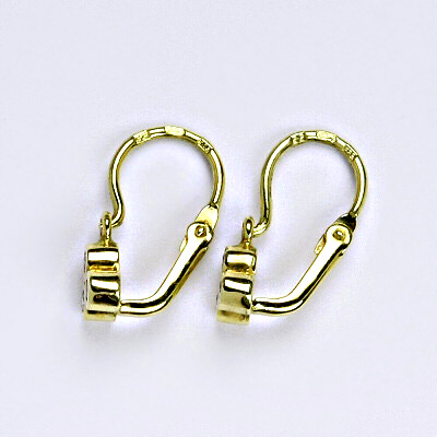 Dětské zlaté náušnice, dětské náušničky, náušnice ze zlata, žluté zlato, syntetický zirkon, váha 1,26 g poslední pár