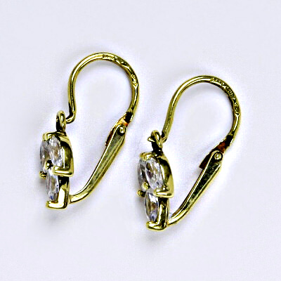 Dětské zlaté náušnice, dětské náušničky, kolečko, náušnice ze zlata, žluté zlato, syntetický zirkon, váha 1,55 g